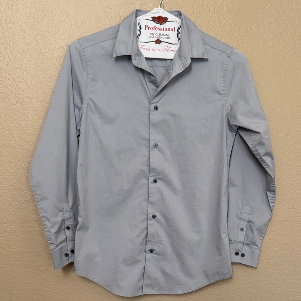 Boy's Calvin Klein Slim Fit Gray Dress Shirt- Size 18